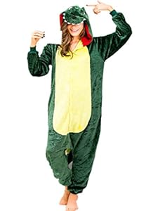 Deguisement Pyjama pour Adulte Vetements de Nuit Dessin Anime Dinosaure Costume,M for Height 63