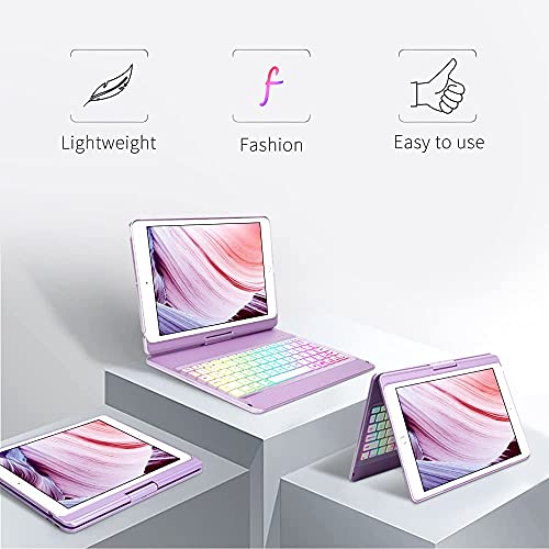 iPad Case Keyboard for 10.2 9th/8th/7th Gen,Wireless BT Keyboard10