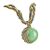 Doinshop Luxury Women's Bohemian Rhinestone Necklace Peacock Gem Pendant Statement (green) by Doinshop