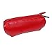 Winn Leather Dual Eyeglass Case w/Soft Cleaning Cloth with Dual Color Zipper Pulls, Red
