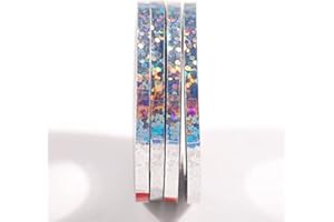 PEACELOVE 5 Rolls Glitter Nail Art Striping Tape Lines Width 3mm-Striping Tape for Nail Art-Nail Striping Tape Foil-Nail Striping Tape Thick-Nail Striping Tape with Dispenser-Self-Adhesive DIY Nail Art Tape