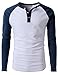 H2H Men's Casual Sexy Henley Neck Linen Roll-up Long Sleeve Work Shirts Navy US S/Asia M (CMTTL077)