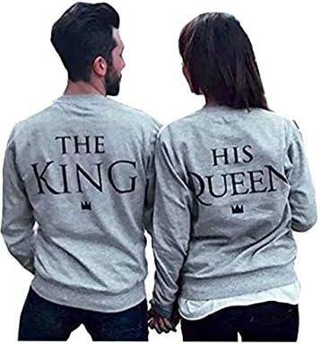 Couple Tshirts Gray King Queen U.K.