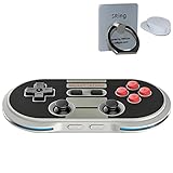 8BITDO NES30 Pro Wireless Bluetooth Controller Dual Classic Joystick For Android Gamepad PC+ Willgoo SRing Stander (with silver sring)