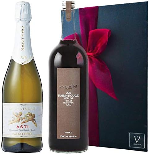 Amazon Co Jp ワイン ギフト サンテロ 天使のアスティ スパークリング 白 750ml アランミリア メルロー種 赤グレープ ジュース 1l 2本 ジュースセット 誕生日プレゼント シャンパン 内祝い 出産 結婚祝い お返し 食品 飲料 お酒
