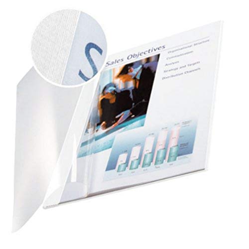 Leitz 74140001 impressBIND Soft Covers, 10.5 mm Spine, White, Pack of 10