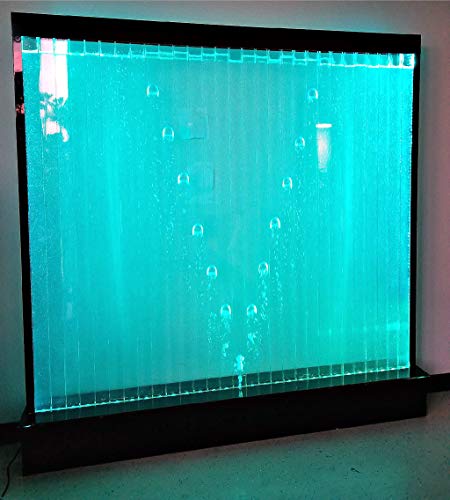 Fountain Bubble Wall Display Panel 79 Inches Square Free Standing Multi Color LED Light Restaurant Bar Club Salon Entry Foyer Model P52