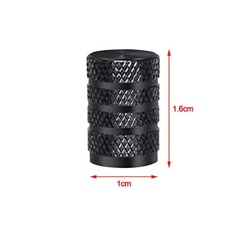 MENOLY Tire Valve Caps (20 Pack) Aluminum Heavy-Duty Stem Covers (Dust-Proof, O Rubber Seal) Universal Fit for Cars, SUVs, Bike and Bicycle, Trucks, Motorcycles - Black
