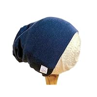 Pure Organic Merino Wool Knit Hat or Beanie Cap XS 0-6 Months Dark Blue