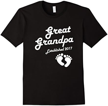 Mens Great Grandpa Established Est 2017 New Baby T-Shirt Medium Black