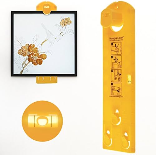 Picture Hanging Tool, WeGuard Vertical and Horizontal Levels Suspension Measurement Marking Position Tool, Frame Hanger Tool For All Wall Materials - Yellow
