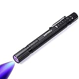 INFRAY Pen Flashlight Black Light, Zoomable, Small 395nm Ultraviolet Blacklight Detector for Dog Urine, Dry Stain and Bed Bug. IPX5 Water-Resistant, Powered by 2AAA Batteries