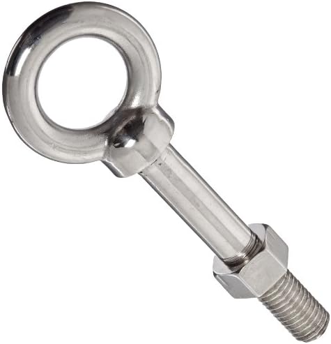 316 Stainless Steel Eyebolt, Not For Lifting, 4" Length, Threads, Imported