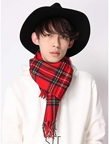 ウィゴー メンズ Wego Wego ベーシックマフラー レッド系チェック2 F ファッション小物 通販 Amazon