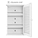 Yaheetech White Wood Bathroom Wall Mount Cabinet Toilet Medicine Storage Organizer Single Door with Height Adjustable Shelves