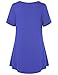 Vivilli Women Tunic Tops, Short Sleeve Crew Neck Curved Hem Split Side A Line Loose Blouse T Shirts Blue X-Large