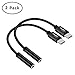 USB C to 3.5mm Headphone Jack Adapter (2 Pack), Braided Type C Male to 3.5 mm Female Audio Cable for Motorola Moto Z Series(Black)