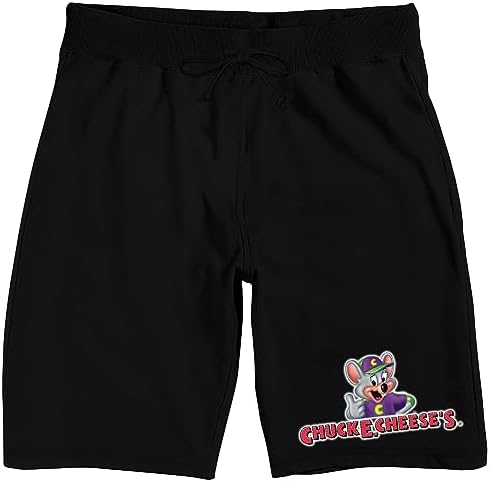 Five Nights at Freddy's Men's Black Graphic Lounge Shorts-Small at