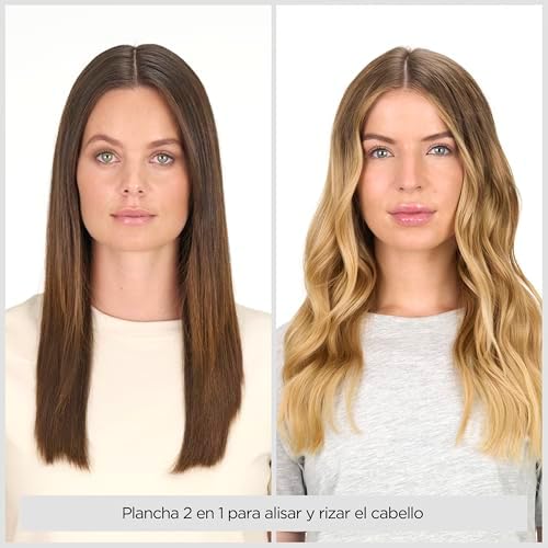 Plancha de Pelo Rose Gold - Placas de cerámica, Peinado suave, Multivoltaje, Plancha de viaje, Calentamiento ultrarrápido en 15 s, 3 ajustes de calor hasta 235°C, Alisado fácil, 2598PE
