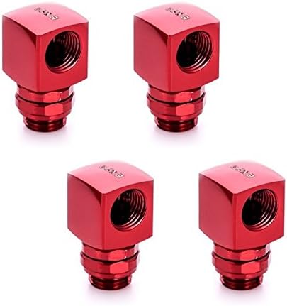 Enzotech G1/4" 90° Rotary Fitting, Red, 4-pack