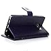 Note 5 Case,Samsung Galaxy Note 5 Case - Badalink Fashion Wallet PU Leather with Embossed Flowers Butterfly [Card Holders] Flip Cover with Hand Strap & 3D Cute Elephant Dust Plug & Stylus Pen - Purple