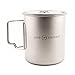 Core Element Titanium Lightweight Camping Bushcraft Mug Pot with Lid & Handle Dual Purpose - Open Fire Direct Flame Safe, Easy Clean (750 ML)