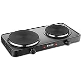 Durabold Kitchen Countertop Cast-Iron Double Burner - Stainless Steel Body – Sealed Burners - Ideal for RV, Small Apartments, Camping, Cookery Demonstrations, or as an Extra Burner (Basic)