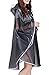 Vcansion Women's Lightweight Packable Poncho Wind Hooded Raincoat Coat Grey L-XL