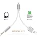2 in 1 Lightning Adapter and Charger, Lightning to 3.5mm Aux Headphone Jack Audio Adapter for iphone X / 8 / 8 plus / 7 / 7 plus (Compatible with iOS 10.3 , iOS11 or Later) (Silver)