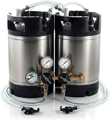 3 Gallon Ball Lock Keg System w/Picnic Faucets, Double Body Regulator, 2 New AIH Kegs #6