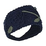 Chunky Knit Floral Headband, Multicolor Crochet Adjustable Ear Warmer