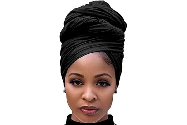BABAHU Head Wraps for Women - African Head Scarf Turban Long Hair Head Wrap Scarf Soft Stretch Headwrap