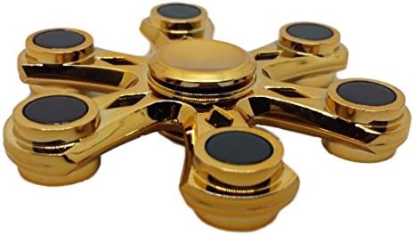 Spin King Fidget Spinner Hexa-Spin Toy High Speed Alloy Six Star Finger Spinner, ADHD Focus Anxiety Stress Relief Toys Gold