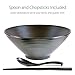 4 Sets (12 Piece) 57 Ounce Large Japanese Ramen Noodle Soup Bowl Melamine Hard Plastic Dishware Ramen Bowl Set with Matching Spoon and Chopsticks for Udon Soba Pho Asian Noodles