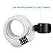 Titanker Bike Lock, Bicycle Lock 4 Feet Cable Lock 1/2 Inch Resettable Bike Locks Combination with Mounting Bracket, Bike Accessories for Bicycle, Electric Scooter, Motorcycle, White