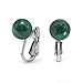 Bling Jewelry 925 Sterling Silver Gemstone Bead Clip On Earrings