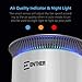 Enther Air Purifier with True HEPA Filter, Air Filter for Allergies Pets Smoke Smokers Home Mold Dust, Air Cleaner Odor Eliminator for Large Room with Air Quality Monitor, Optional Night Light