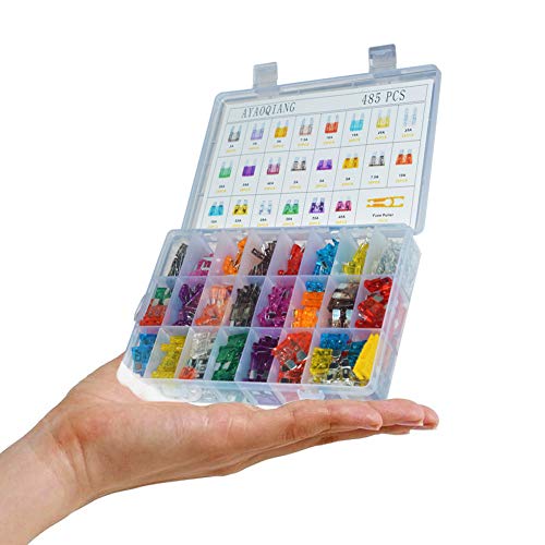 485pcs Assorted Medium & Standard Auto Car Truck Blade Fuses Assortment - 2A 3A 5A 7.5A 10A 15A 20A 25A 30A 35A 40A-ATC/APR/ATO+ATM Boat SUV Automotive Replacement Fuses (485 pcs)