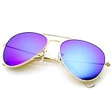 zeroUV - Premium Flash Mirror Lens Aviator Sunglasses (Nickel Plated Metal Frame)
