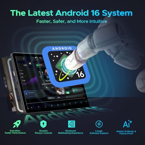 U11 Android 16 Tablet 11 Pollici Gemini AI 16GB RAM +128GB ROM (2TB TF) 8580mAh Gaming Tablet Unisoc T7200 Octa-Core 13MP+5MP Tablets PC WIFI 5/ GMS/ WidevineL1/ 3.5mm Audio/GPS/Face ID/OTG,Nero