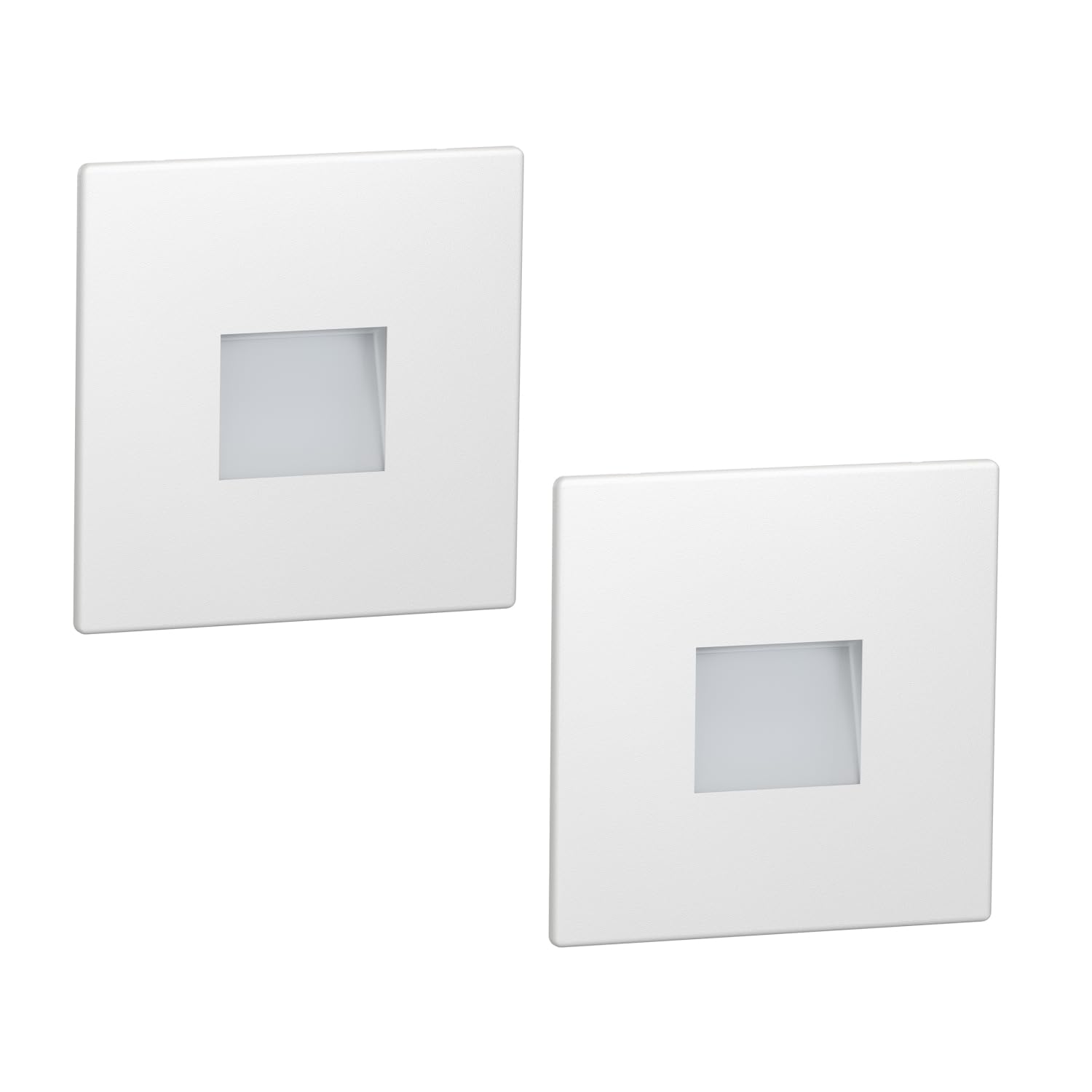 ledscom.de 2 LED Staircase Light/recessed wall Light FOW for Indoors and Outdoors, Downlight, Angular, 85 x 85mm, Warm White — image 1
