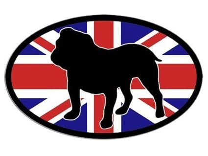 Oval Union Jack Englische Bulldogge Aufkleber (Bull Dog Breed)