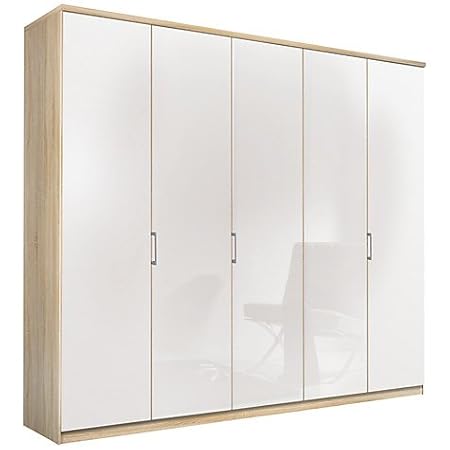 John Lewis Elstra 250cm Wardrobe With Glass Hinged Doors White