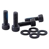 Prettyia Pack of 4 Steel Screws & Gasket for Mountain Bike MTB Disc Brake Caliper Mount Adapter Bicycle Cycling Parts Accessories
