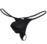 JAXFSTK Men's Spandex Thong Guy Men T-Back G-String Jockstrap Underwear Pouch Body Tanga Pants Black L