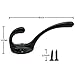 Richohome Wall Coat and Hat Hook-6 Pack(Black)