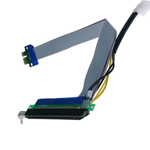 HonsCreat PCI-E Express 1x To 16x Riser Card Ribbon Extender Extension Cable Power - Thumbnail 3