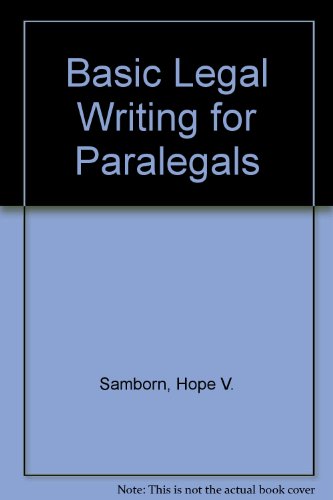 Basic Legal Writing for Paralegals