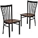 Flash Furniture 2 Pack HERCULES Series Black School House Back Metal Restaurant Chair - Cherry Wood Seat