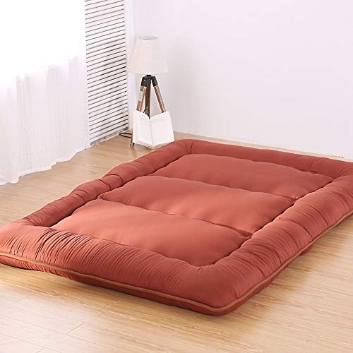 ASDFGH Traditional japanese Quilting Futon mattresses, Grinding wool Tatami mattress Foldable Floor mat Ultra soft Thicken Mattress pad-Coffee color Full
